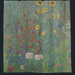 Cortina Para Box Gustav Klimt, Jardim de Fazenda com Girassóis<br><div class="desc">Cortina de chá com a pintura de Gustav Klimt chamada "Jardim Fazenda com Girassóis". A pintura "Jardim Fazenda com Girassóis" é uma pintura com girassóis amarelos,  rosas vermelhas e flores brancas e azuis em fundo verde. Personalizável.</div>