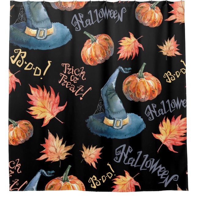 Cortina Para Box Halloween seamless pattern with halloween pumpkin, (Frente)