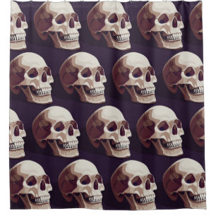 Cortina Para Box Halloween Skulls: Padrão Sem Olhos Estranho.