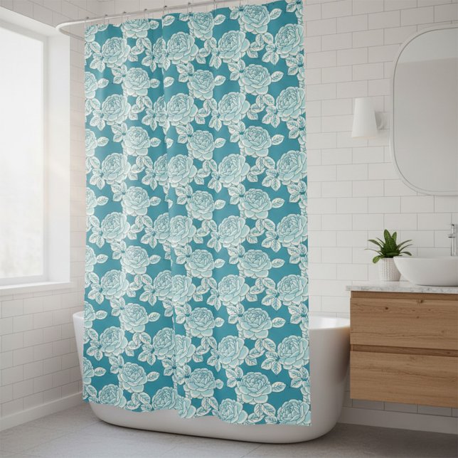 Cortina Para Box Hand Drawn Peony Floral  (Criador carregado)