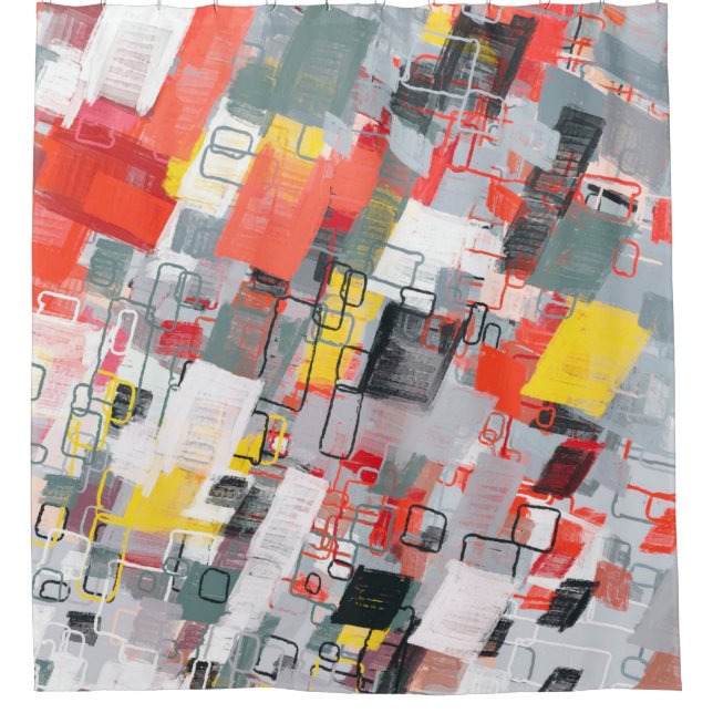 Cortina Para Box Handmade surreal abstract pattern. Modern artistic (Frente)