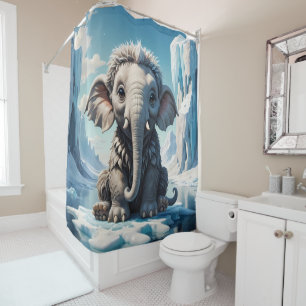 Cortina Para Box Happy Baby Wooly Mammoth Sentado em um Iceberg