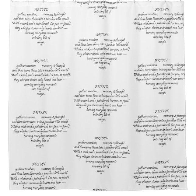 Cortina Para Box Heart Words Explaining and Artist Whimsical Art  (Frente)