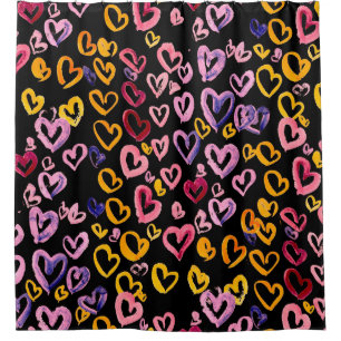Cortina Para Box Hearts Galore: Padrão Sem Costura De Aquarela