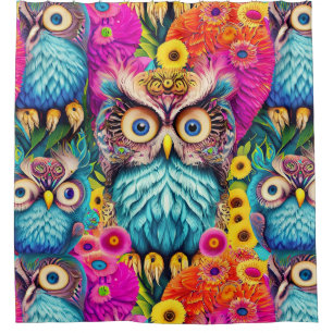 Cortina Para Box Hippie Trippy Colorful Owl