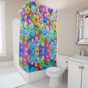 Cortina Para Box Hippy retro floral art