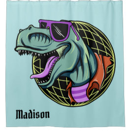 Cortina Para Box Hipster T-Rex nome personalizado e cortina de chá