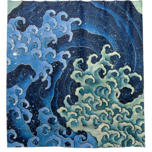 Cortina Para Box Hokusai Feminine Wave Vintage Ocean