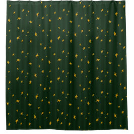 Cortina Para Box Holiday Green Yellow Stripe Star Christmas