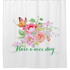 Cortina Para Box holiES - Flores de Mola de Aquarela Buquê 2