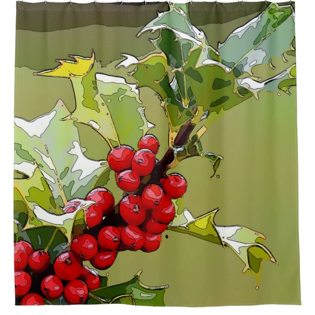 Cortina Para Box HollyBerries 006 (Frente)