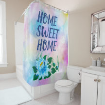 Home Sweet Colorful Watercolor Texto Floral