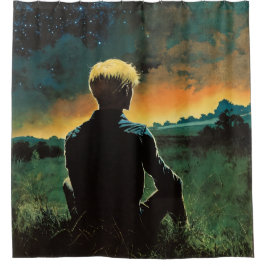 Cortina Para Box Homem Louro no Campo | Homem no campo dos anos 70