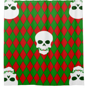 Cortina Para Box Horrível crânio de natal harlequin assustador