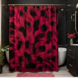 Cortina Para Box Hot Pink Leopard Print Faux