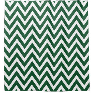 Cortina Para Box Hunter Green e White Chevron