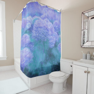 Cortina Para Box Hydrangea Vintage Floral Chic Roxo