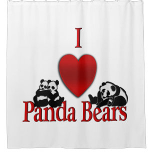 Cortina Para Box I Heart Panda Bears Divertido