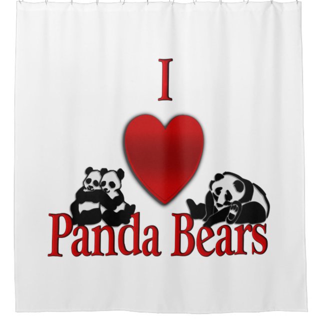 Cortina Para Box I Heart Panda Bears Divertido (Frente)