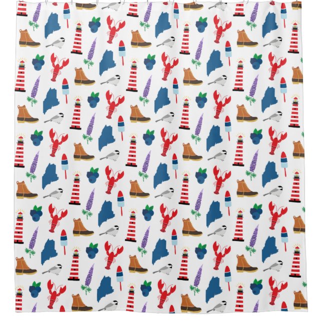 Cortina Para Box Ícones Maine (Frente)