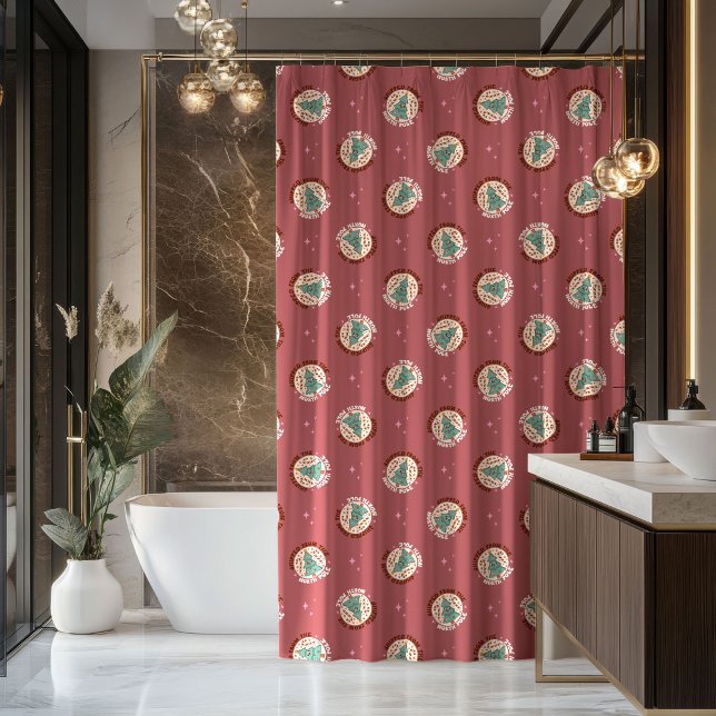 Cortina Para Box Ideia de presente de Natal retrô pastel groovy (Retro Pastel Curtain Groovy Christmas Gift Idea)