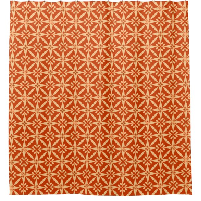 Cortina Para Box Ikat Star Pattern - Mandarin Orange (Frente)