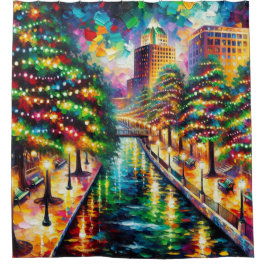 Cortina Para Box "Iluminação de Natal: Passeio Ribeirinho de San An