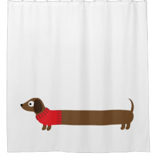 Cortina Para Box Ilustração de Dachshund Longo Cute