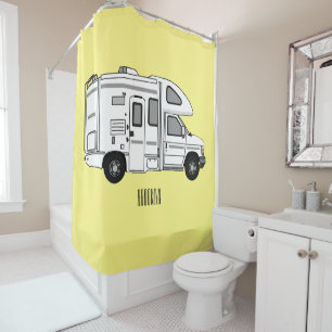 Cortina Para Box Ilustração de desenho animado de Campervan