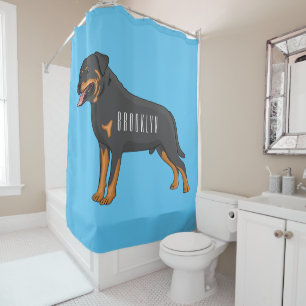 Cortina Para Box Ilustração de desenho animado de cão rottweiler