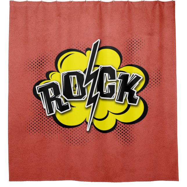 Cortina Para Box Ilustração de rock estilo cômico (Frente)