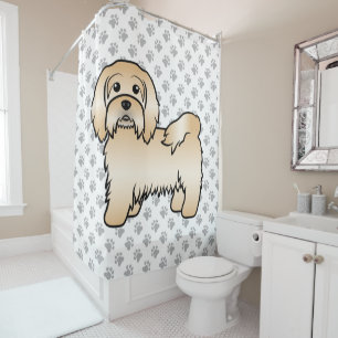 Cortina Para Box Ilustração do Cão de Cartoon Cute Fawn Havanese