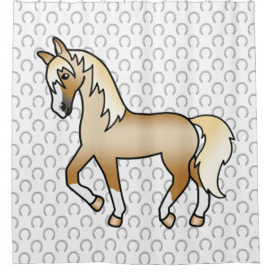 Cortina Para Box Ilustração do desenho animado de trote de cavalos 