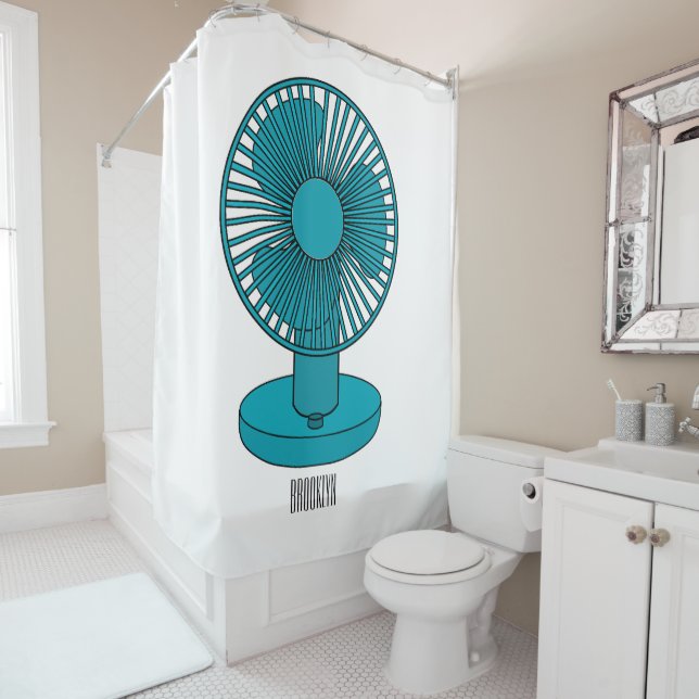 Cortina Para Box Ilustração do desenho do ventilador (In Situ)