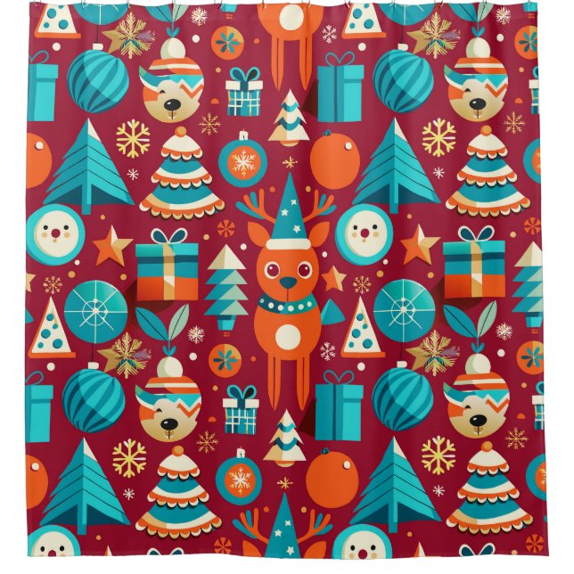 Cortina Para Box Ilustração festiva (Frente)