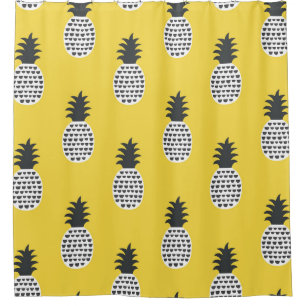 Cortina Para Box Ilustração sem costura do Vintage Pineapple