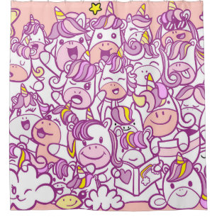 Cortina Para Box Ilustração, unicórnio e coleção de pôneis li