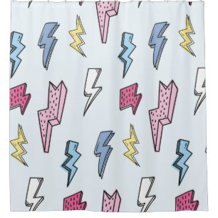 Cortina Para Box Ilustração Vintage Thunder Seamless