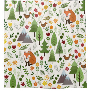Cortina Para Box Ilustrações escandinavas do estilo no teste padr
