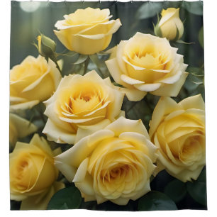 Cortina Para Box Imagem de jardim de rosas amarelas bonitas