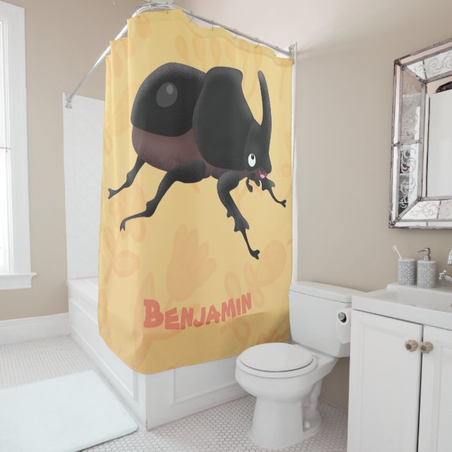 Cortina Para Box Imagem do desenho animado do besouro da rinoceront (In Situ)