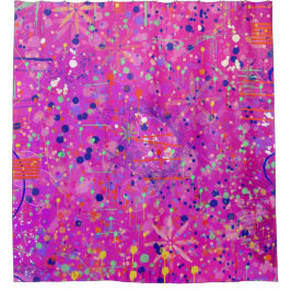 Cortina Para Box Impressão Abstrata Jubileu Magenta