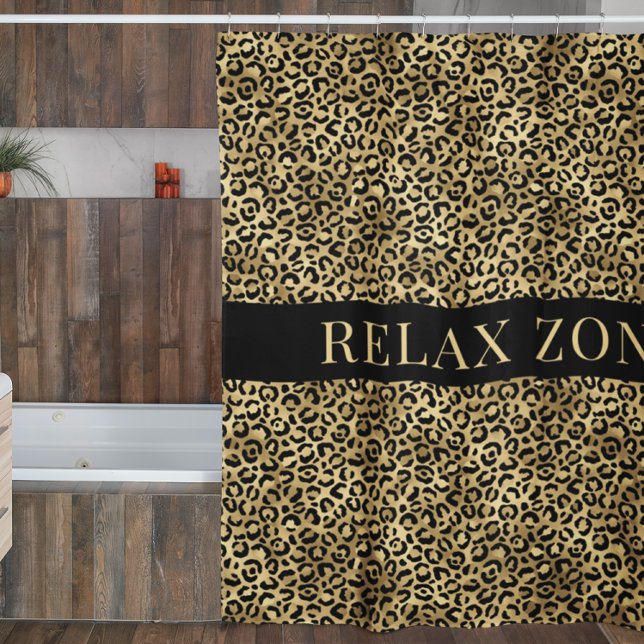 Cortina Para Box Impressão animal Preto Dourado (Criador carregado)