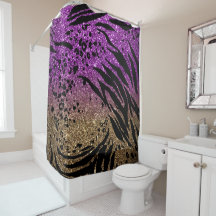 Impressão em animais com brilho roxo e Dourado