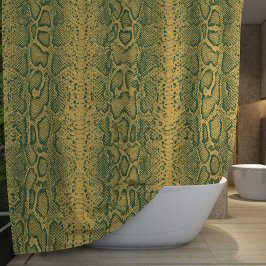 Cortina Para Box Impressão em animais de pele Cobra verde amarela