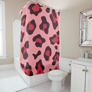 Cortina Para Box Impressão Leopardo Rosa