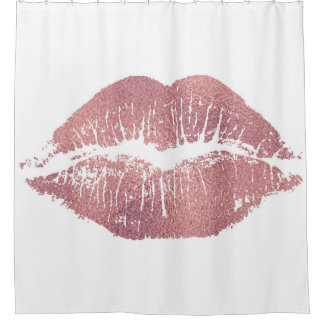 Cortina Para Box Impressão vítrea rosa, ouro rosa.