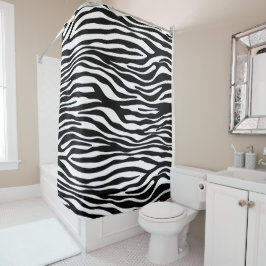 Cortina Para Box Impressão Zebra, Banhas Zebra, Preto E Branco