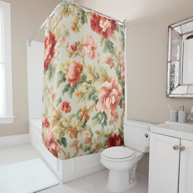 Cortina Para Box Incríveis Flores, Folhas. Pintura (In Situ)