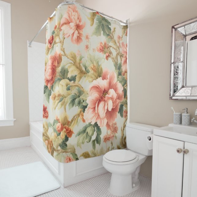 Cortina Para Box Incríveis Flores, Folhas. Pintura (In Situ)